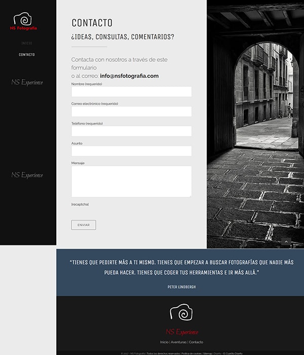 NS Fotografía Diseño web