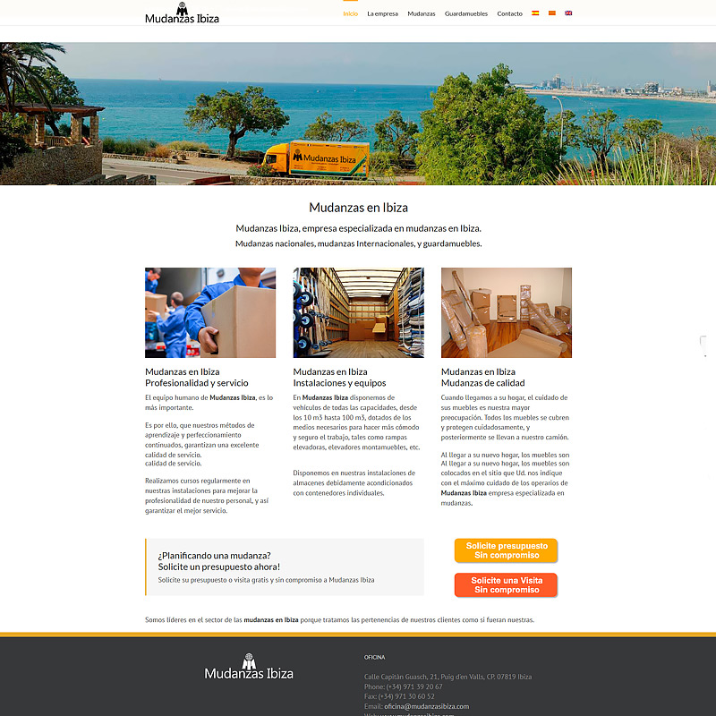 Mudanzas Tarragona Diseño web en Pineda de Mar