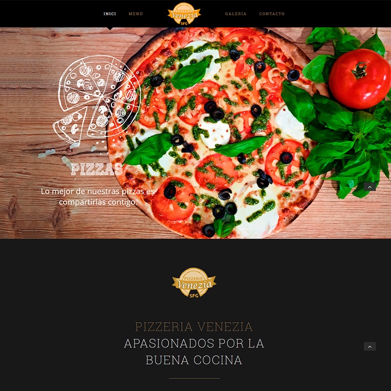 Pizzeria Venezia Diseño web en Barcelona